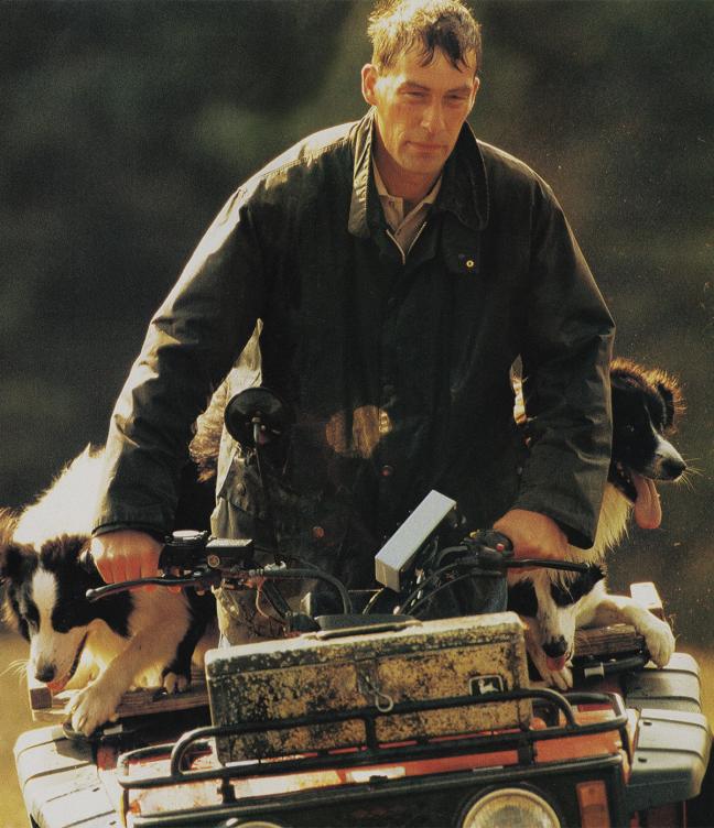 Man on quadbike waring barbour beaufort jacket