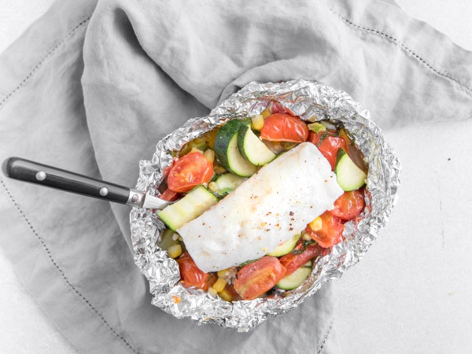 Baked Cod and Veggie Packets Recipe