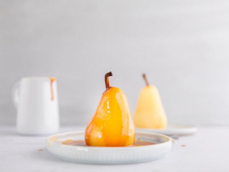 Poached Pears with Caramel Sauce Recipe