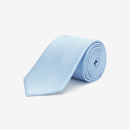 Oliver Brown Woven Silk Tie in Sky Blue